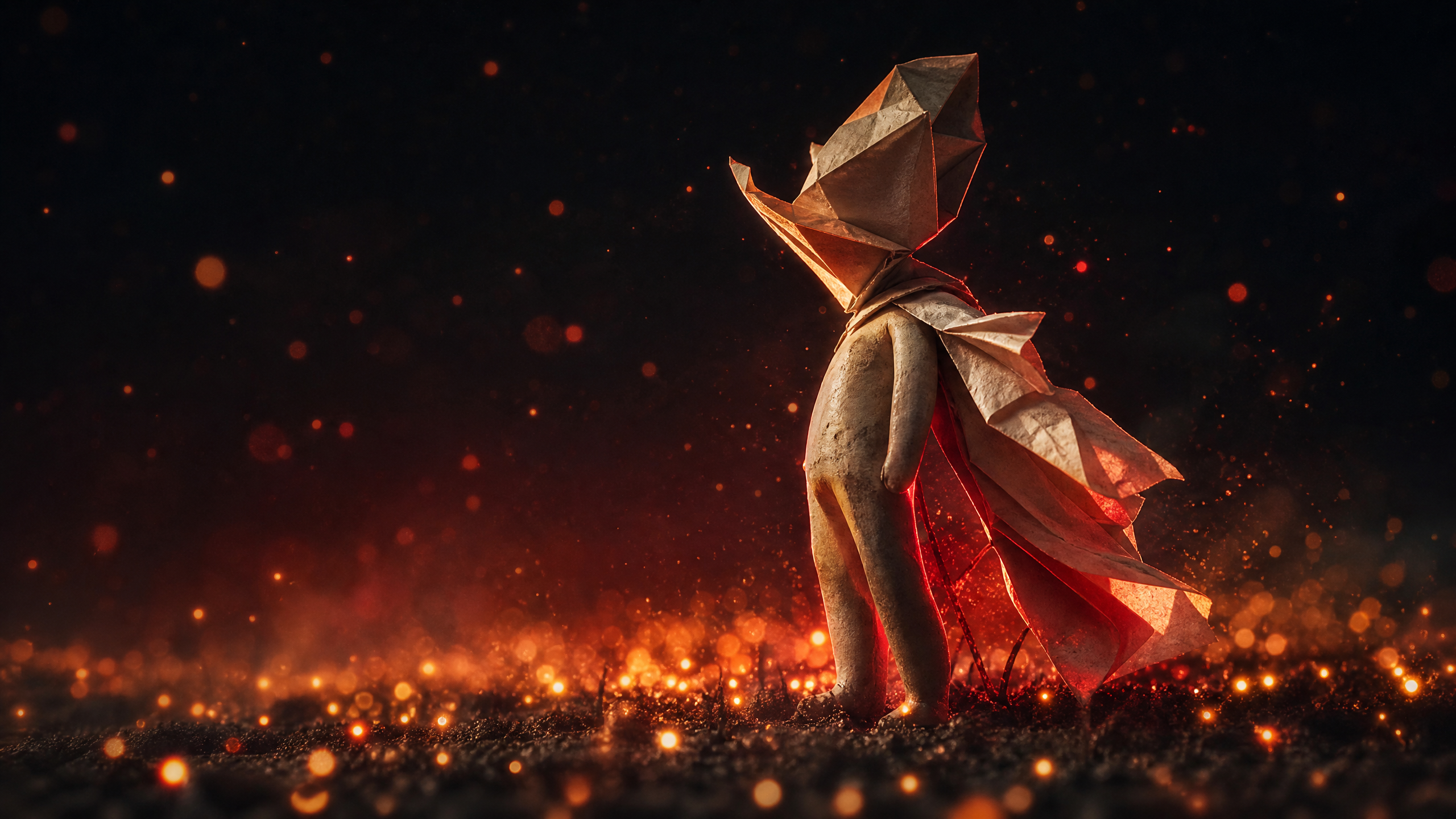 Abstract animated character in a glowing field